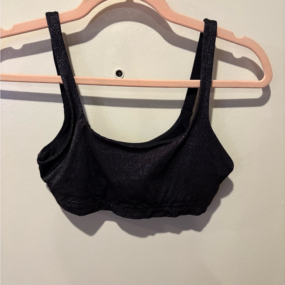 ALO Yoga Black Glitter Sports Bra